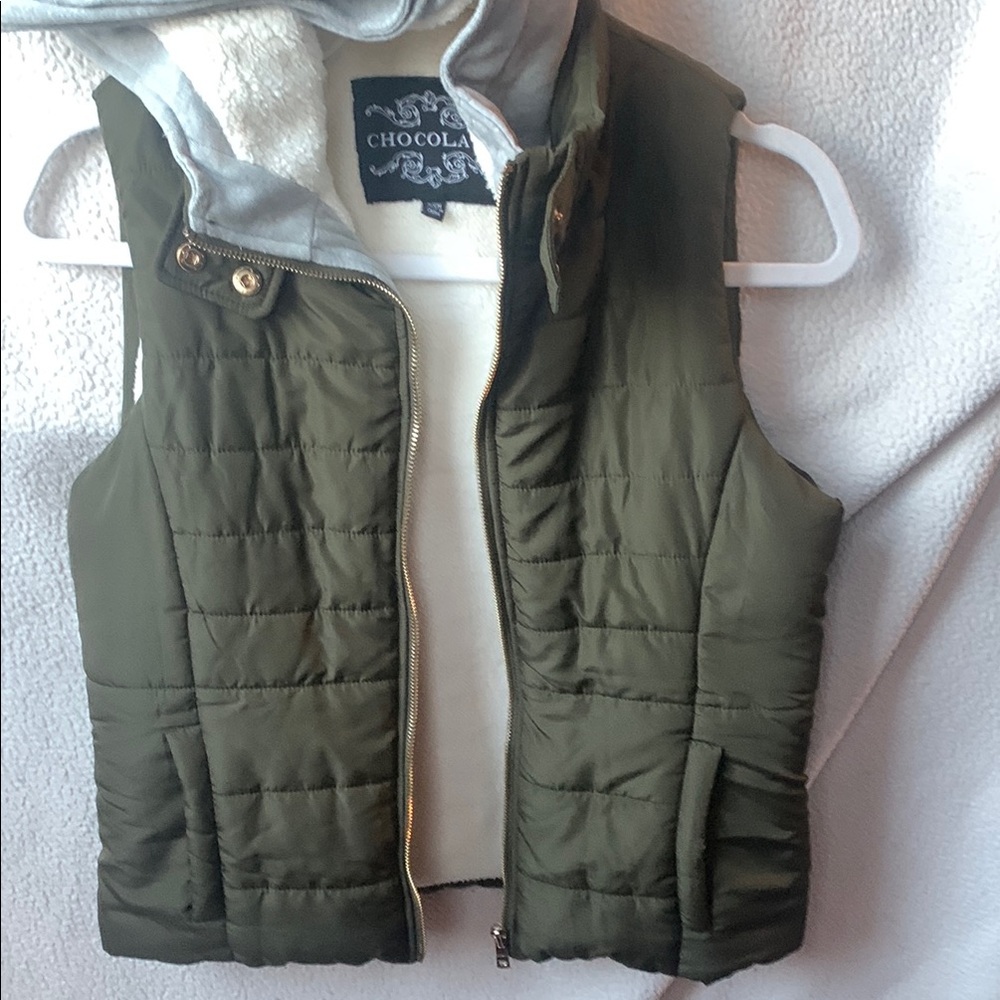 Chocolate Olive Quilted Vest